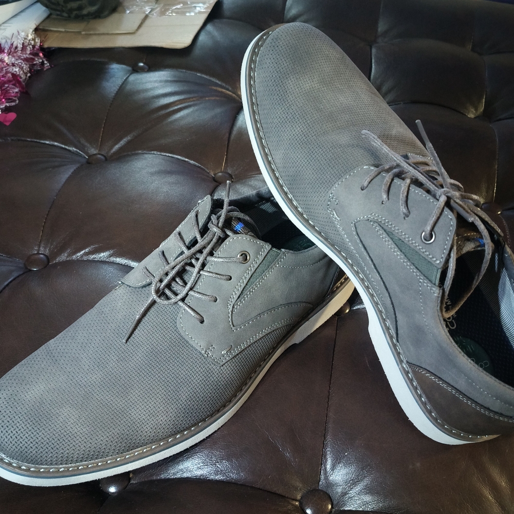 Men's Shoes Size 13 Oxfords Nunn Bush Gray Gel Lace-Up